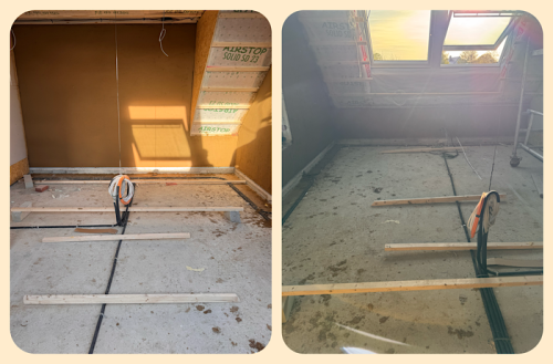 Wir vermessen das Schlafzimmer 